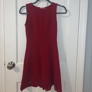 Red dress with cute cutout pattern